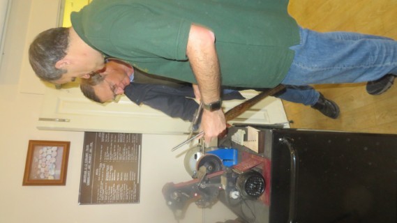 Paul at the tool sharpening station